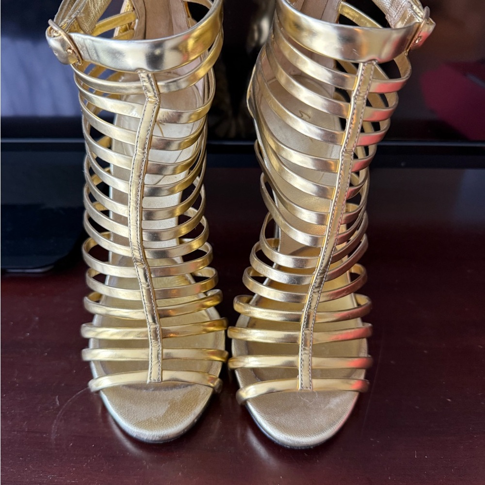 Giuseppe Zanotti Gold Strappy Heels
